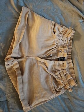 Forever 21 Tan Paperbag Waist Cargo Shorts